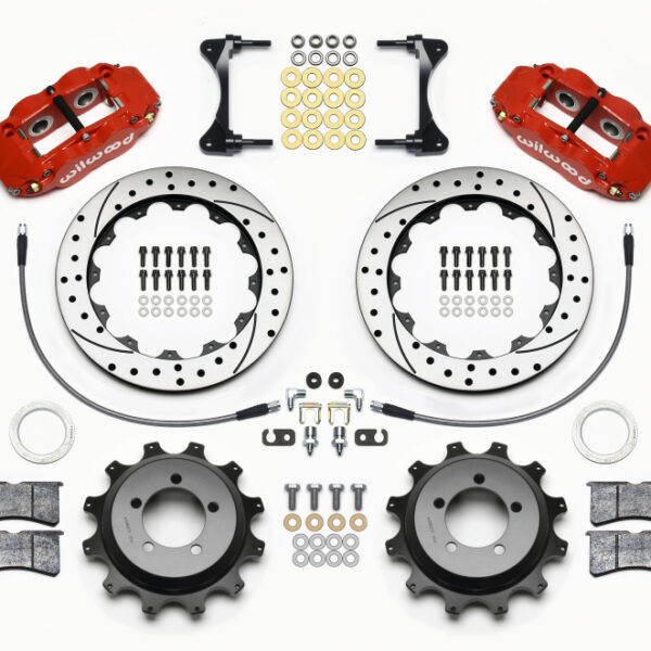Wilwood Narrow Superlite 4R Rear Kit 12.88in Drilled Red 99-05 WRX / 99-07 Impreza