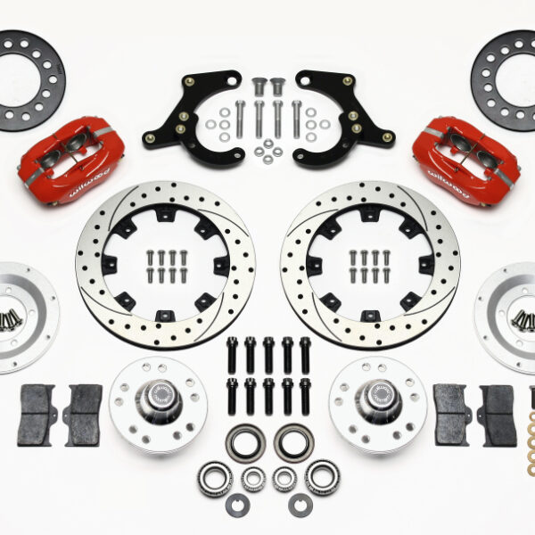 Wilwood Forged Dynalite Front Kit 11.75in Drilled Red 55-57 Chevy
