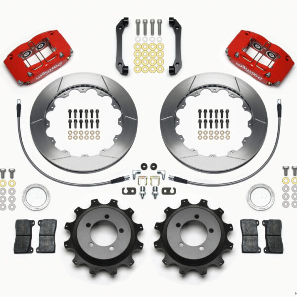 Wilwood Dynapro Radial Rear Kit 12.88in Red 2006-2007 Subaru WRX w/Lines