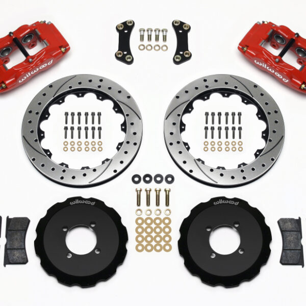 Wilwood FSLI4 Front Hat Kit 13.00in Drilled Red 2003-05 Scion xA xB