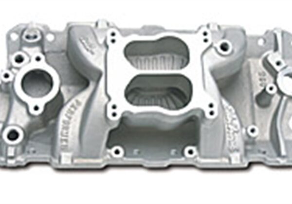 Edelbrock SBC Perf Air Gap Manifold Polished