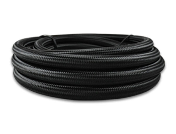 Vibrant -12AN x 20 ft. Nylon Braided Flex Hose with PTFE Liner - Black
