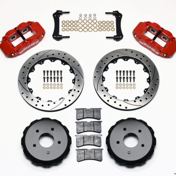Wilwood Narrow Superlite 4R Rear Kit 12.88in Drilled Red 97-04 Corvette C5/Z06