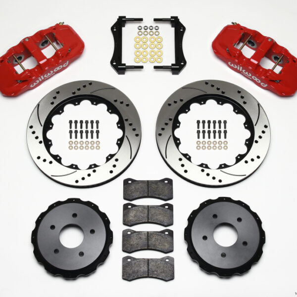 Wilwood AERO4 Rear Kit 14.00in Drilled Red 97-04 Corvette C5/Z06 05-13 C6