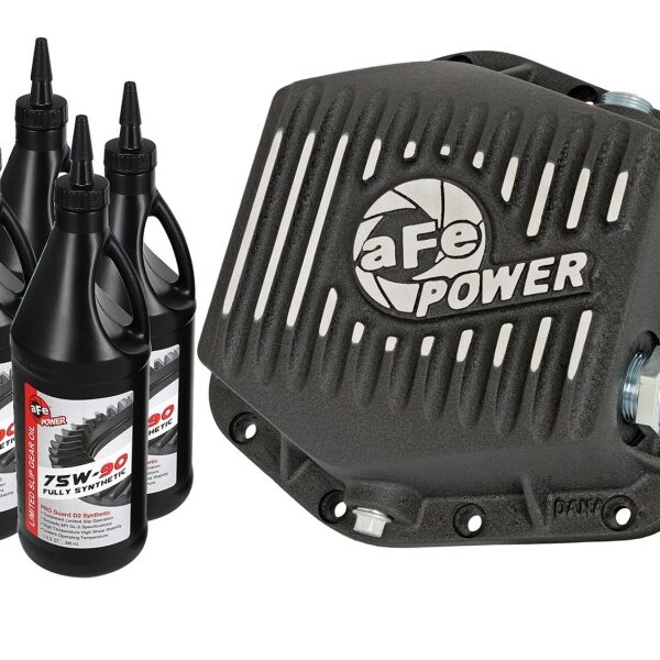 aFe Power Rear Differential Cover (Machined Black) 15-17 GMC Canyon 12 Bolt Axles w/ Gear Oil