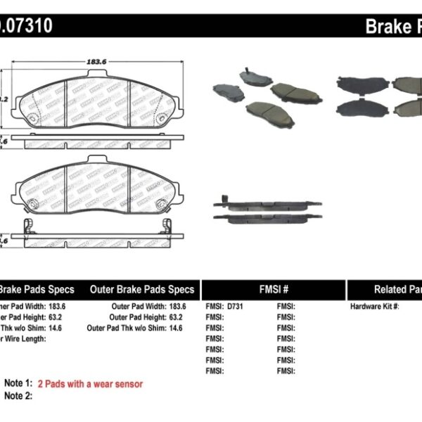 StopTech Performance 04-08 Cadillac XLR/XLR-V / 97-10 Corvette / 05-06 Pontiac GTO Front Brake Pads