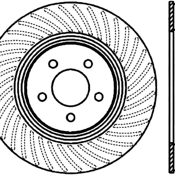 StopTech Power Slot 94-04 Ford Mustang Front Right Slotted CRYO Rotor