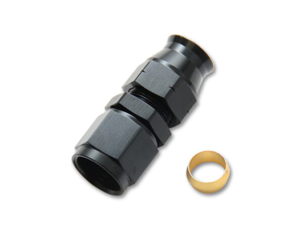 Vibrant -8AN Female to 0.375in Tube Adapter Fitting (w/Brass Olive Insert)