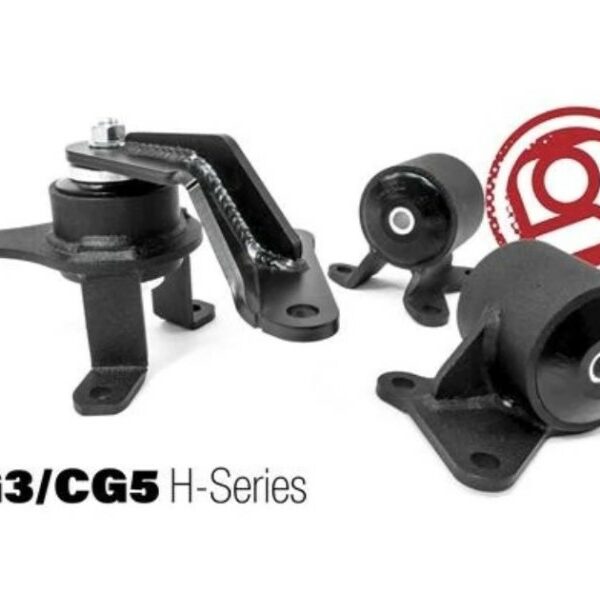 Innovative 98-02 Accord H-Series Black Steel Mounts 75A Bushings