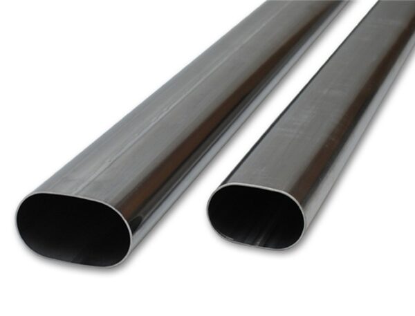 Vibrant 3in Oval (Nominal Size) T304 SS Straight Tubing (16 ga) - 5 foot length