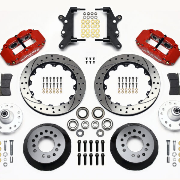 Wilwood Narrow Superlite 6R Front Hub Kit 12.88in Drill Red 60-68 Ford / Mercury Full Size / Galaxie