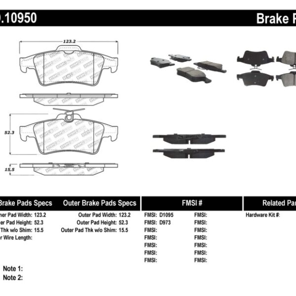StopTech Performance 07-09 Mazdaspeed3 / 06-07 Mazdaspeed6 / 06-07 Mazda3 Rear Brake Pads