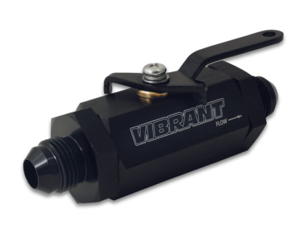 Vibrant -4AN to -4AN Male Shut Off Valve - Black