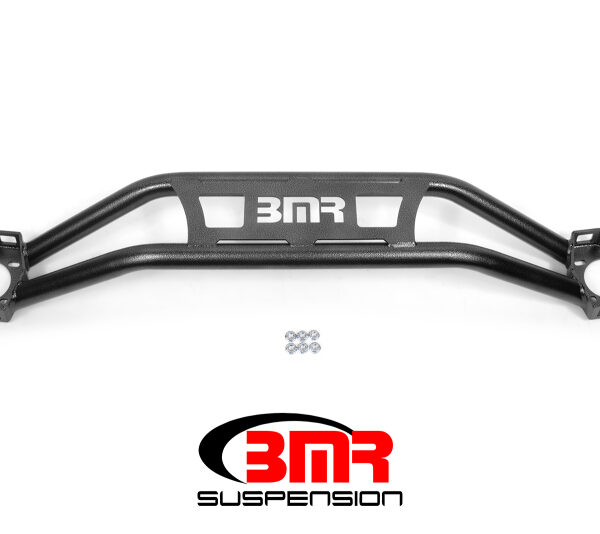 BMR 08-18 Dodge Challenger Front Strut Tower Brace - Black Hammertone (Twin Tube Design)
