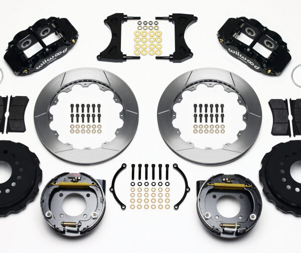 Wilwood Narrow Superlite 4R Rear P-Brk Kit 12.88in Chevy 12 Bolt w/ C-Clips Stggrd mt