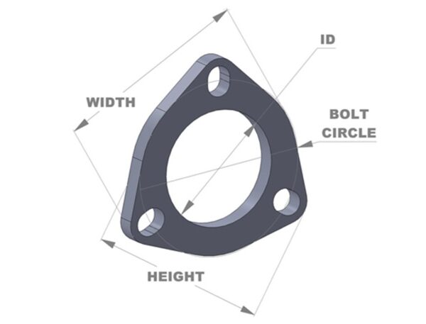 Vibrant 3-Bolt T304 SS Exhaust Flanges (2.5in I.D.) - 5 Flange Bulk Pack