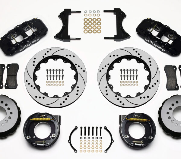 Wilwood AERO4 Rear P-Brake Kit 14.00in Drilled Chevy C-10 2.42 Offset 5-lug