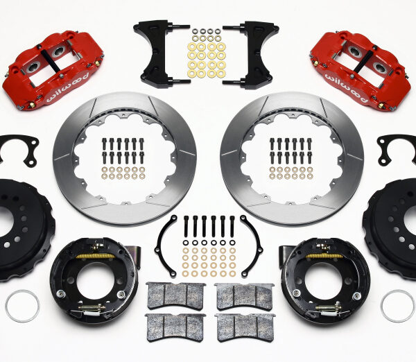Wilwood Narrow Superlite 4R Rear P-Brk Kit 12.88in Red Small Ford 2.50in Offset