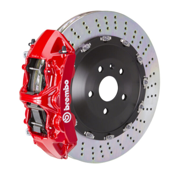 Brembo 2023 Volkswagen Tiguan R (Mk2) Front GT BBK 6-Piston 405x34 2-Piece Rotors Drilled - Red