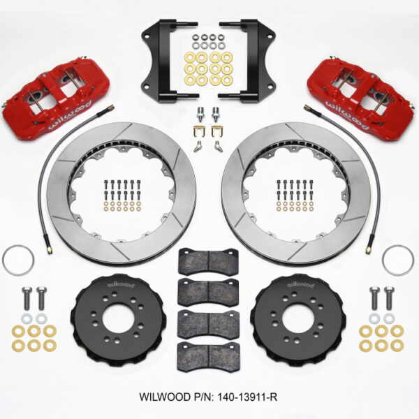 Wilwood AERO6 Front Hat Kit 15.00 Red 2014-up Corvette C7 w/Lines