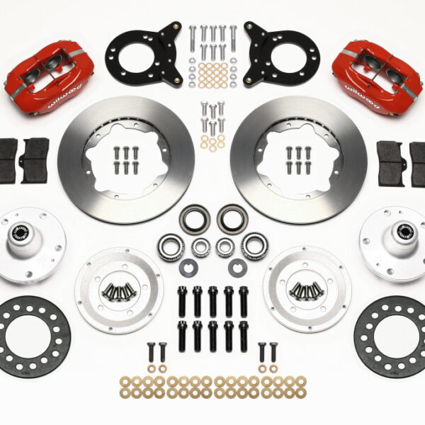Wilwood Forged Dynalite Front Kit 11.00in Red 1965-1969 Mustang Disc & Drum Spindle