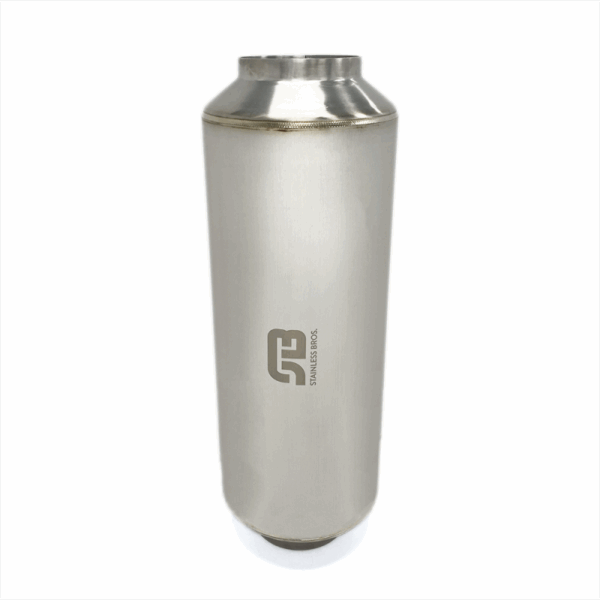 Stainless Bros 17in Overall Length 4in SS304 Matte Finish Lightweight Race Muffler