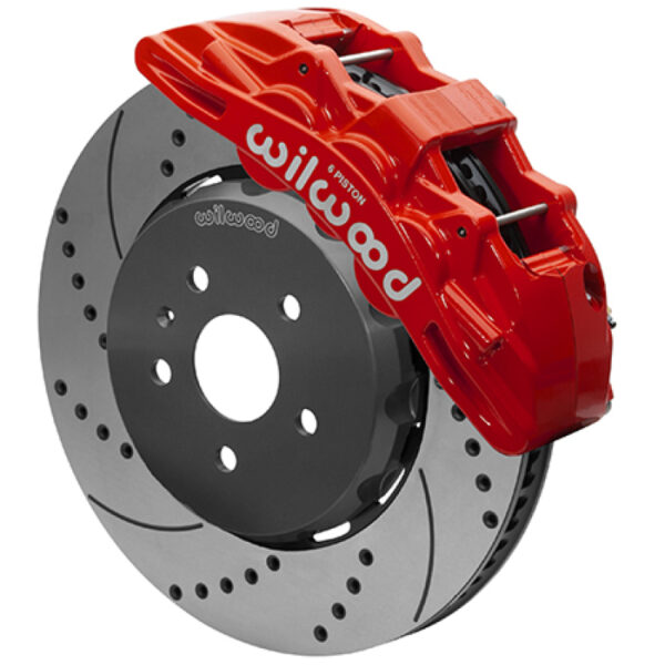 Wilwood SX6R Front Brake Kit 15in Lug Drive Slotted Red w/ Lines 10-14 Chevrolet Camaro SS
