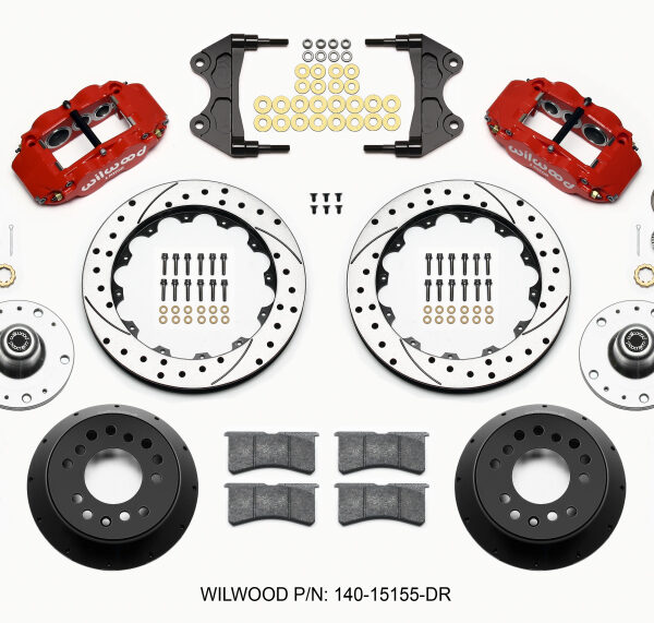 Wilwood Narrow Superlite 6R Front Hub Kit 12.88in Drill Red WWE ProSpindle (5x4.75in 5x5.00in Hub)