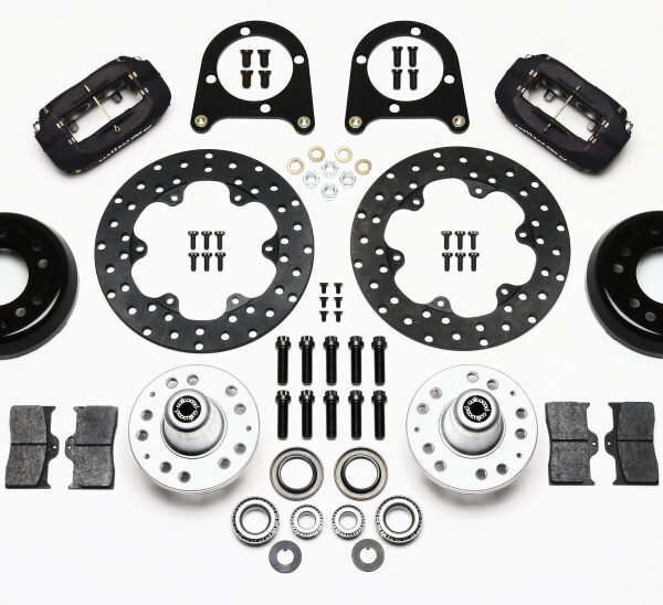 Wilwood Forged Dynalite Front Drag Kit Drilled Rotor 37-48 Ford Psgr. Car Spindle