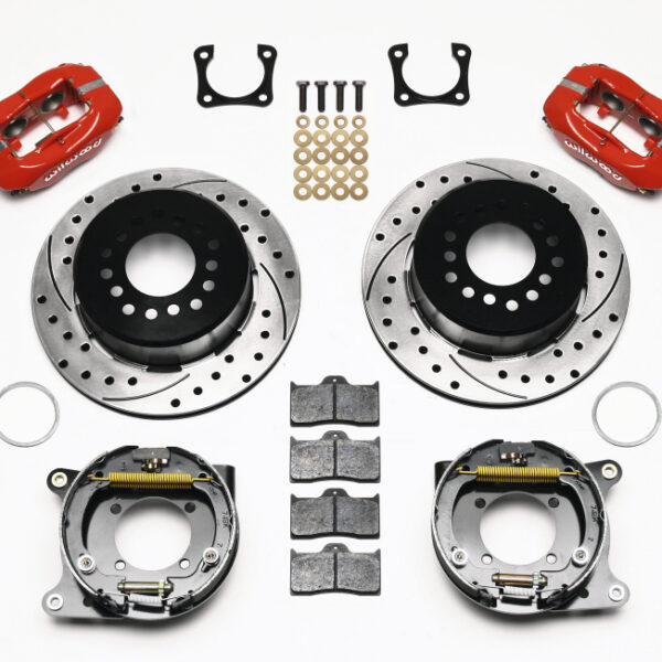 Wilwood Forged Dynalite P/S Park Brake Kit Drilled Red Chevy 12 Bolt-Spec 3.15in Brng