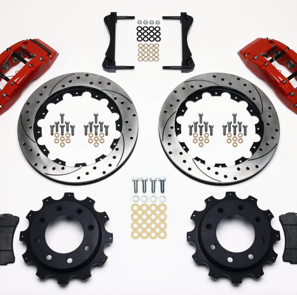 Wilwood TC6R Rear Kit 16.00in Drilled Red 1999-2010 GM Trk 2500 HD 4.84 Cntr