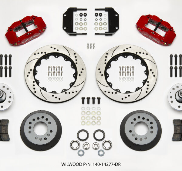 Wilwood Narrow Superlite 6R Front Hub Kit 14.00in Drill Red Magnum Force Drop Spindle