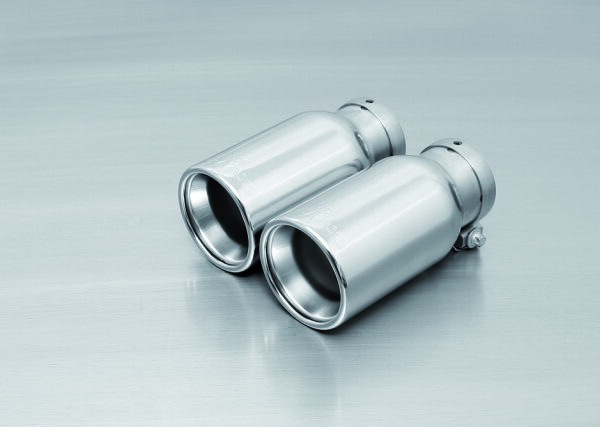 Remus 2011 Abarth Punto Evo Abarth 1.4L 90mm Straight Rolled Edge Chromed Tail Pipe Set