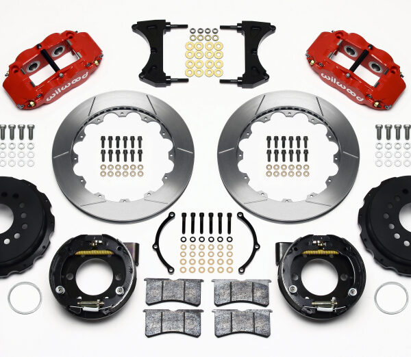Wilwood Narrow Superlite 4R Rear P-Brk Kit 12.88in Red 2005-2014 Mustang