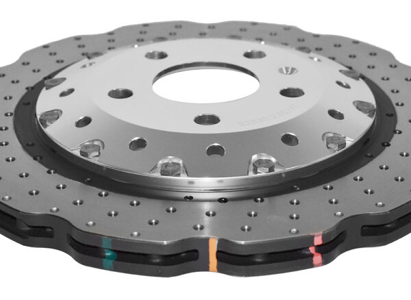 DBA 13-16 Audi RS5 (w/Scalloped edge Iron Discs) Rear 5000 Series Drilled Wavy Rotor w/Silver Hat