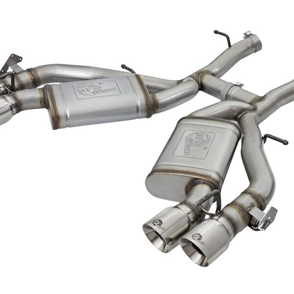 aFe MACHForce XP 3in 304 SS Axle-Back Dual Exhaust (NPP) w/ Polished Tips 16-17 Camaro SS V8-6.2L
