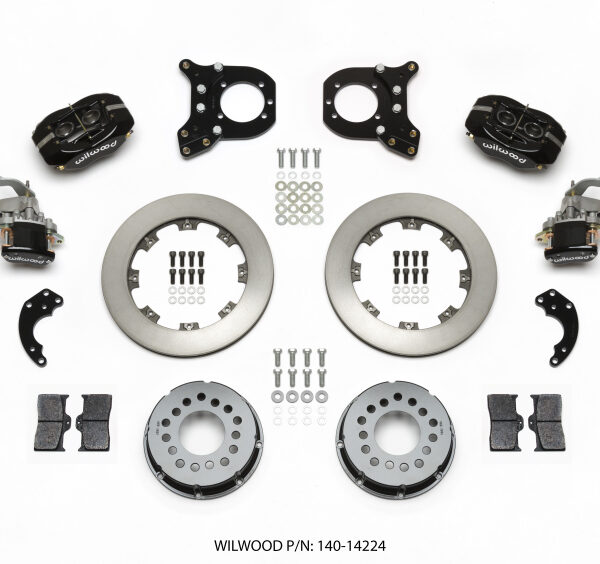 Wilwood Forged Dynalite P/S Rear Kit w/MC4 P-Brake Chev 12 Bolt w/Clip Eliminator