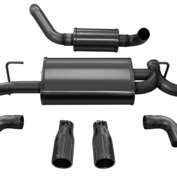 Corsa 2018-2024 Jeep Wrangler JL 2.5in Dual Rear Exit Black Tips Touring Axle-Back Exhaust