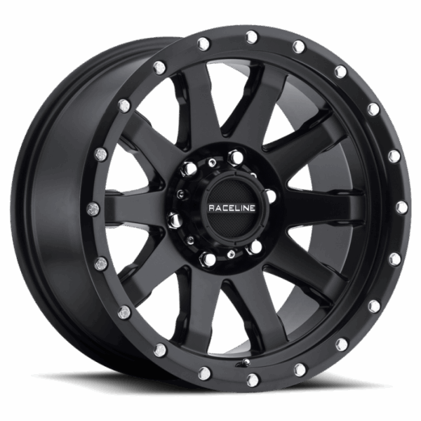 Raceline 934B Clutch 20x10in / 5x139.7 BP / -19mm Offset / 106.5mm Bore - Satin Black Wheel