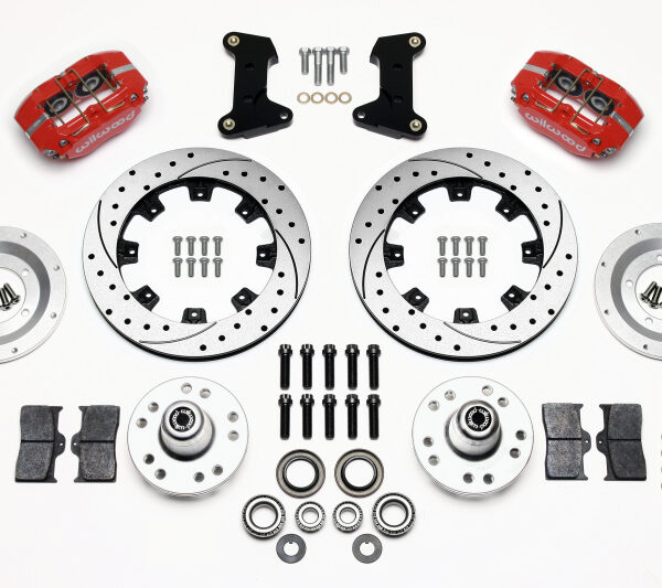 Wilwood Dynapro Dust-Boot Front Kit 12.19in Drilled Red 74-80 Pinto/Mustang II Disc Spindle only