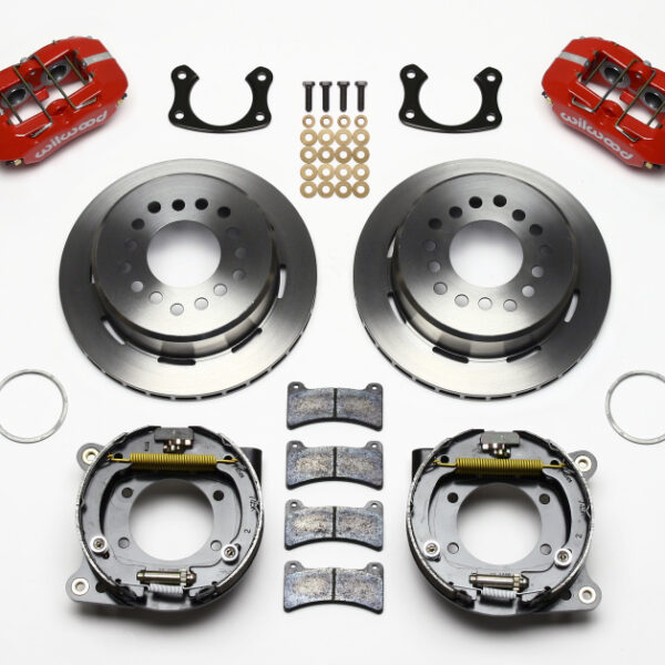 Wilwood Dynapro Low-Profile 11.00in P-Brake Kit - Red New Big Ford 2.50in Off Staggerd Mount