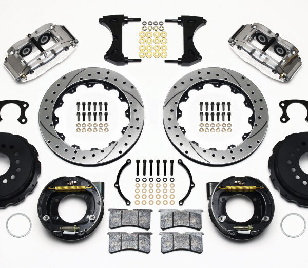 Wilwood Narrow Superlite 4R Rear P-Brk Kit 12.88in Drill Polish Big Ford New Style 2.36in Offset