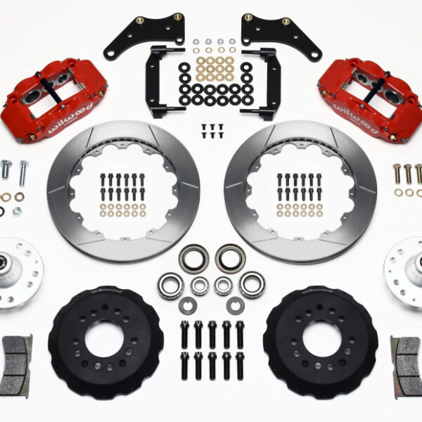 Wilwood Narrow Superlite 6R Front Hub Kit 12.88in Red Large GM 57-70 Drop Spindle