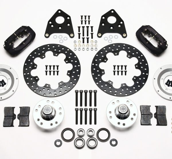 Wilwood Forged Dynalite Front Drag Kit Drilled Rotor 1965-1969 Mustang Disc & Drum Spindle