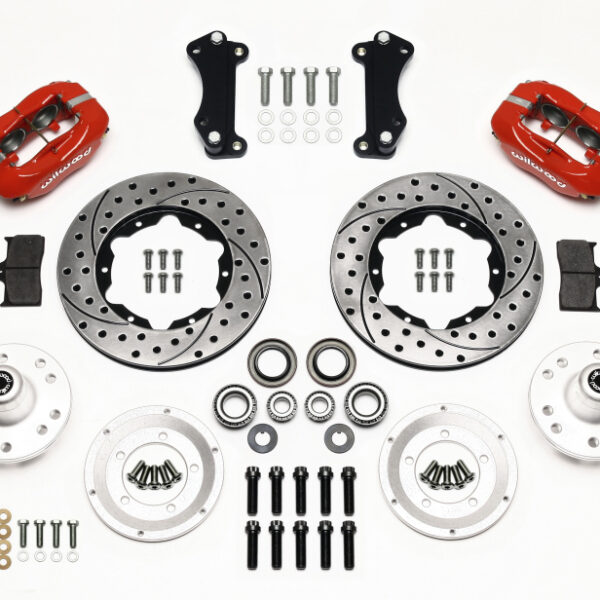 Wilwood Forged Dynalite Front Kit 11.00in Drill-Red Heidts Tri -5 2 inch Drop Spindle