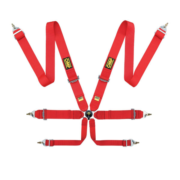 OMP First 3 Safety Harness Red