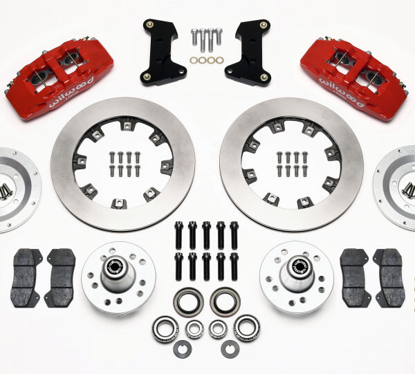 Wilwood Dynapro 6 Front Hub Kit 12.19in Red 74-80 Pinto/Mustang II Disc Spindle only