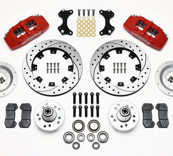 Wilwood Dynapro 6 Front Hub Kit 12.19in Drilled Red WWE ProSpindle