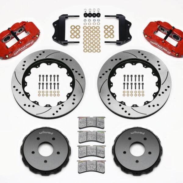 Wilwood Narrow Superlite 6R Front Hat Kit 14.00in Drilled Red 2004-2006 Pontiac GTO