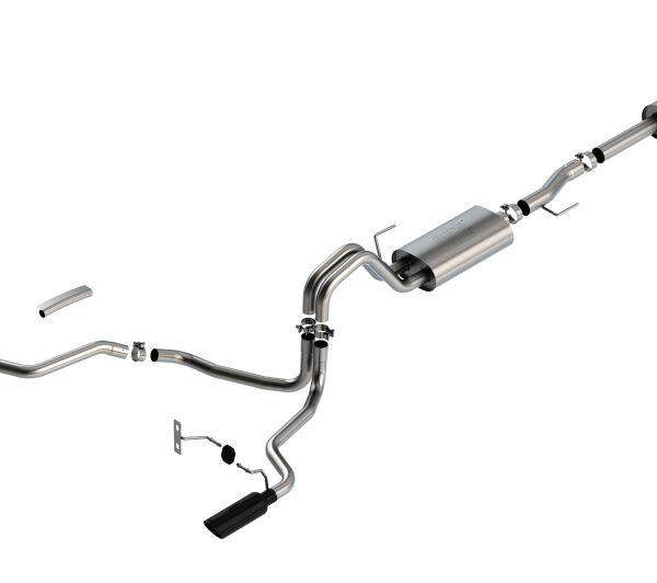 Borla F-150 2021 3.3L CC SB EC STB XL/XLT/Lariat/KR/Plnm/LTD 3/2.25 SRE Cat-Back ATAK Black CHR Tips
